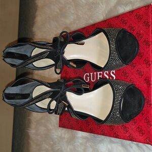 Guess Black and Gold Women's Heels
